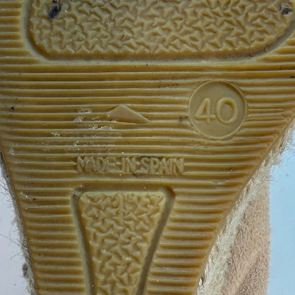 Kanna Espadrille Wedge Suede Sandals Size 40 / US 9 Women's Tan/Beige